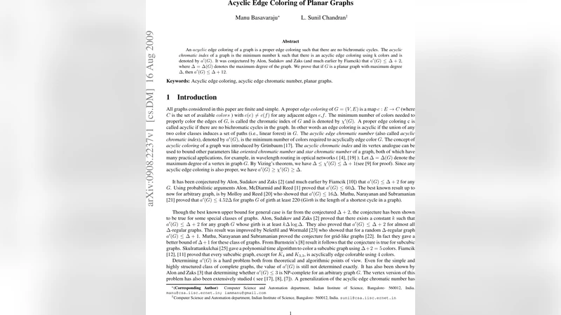 Acyclic Edge coloring of Planar Graphs