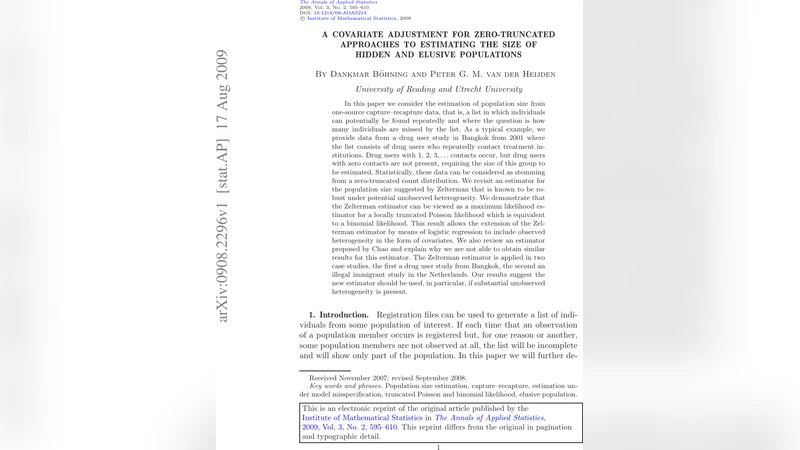 A covariate adjustment for zero-truncated approaches to estimating the   size of hidden and elusive populations