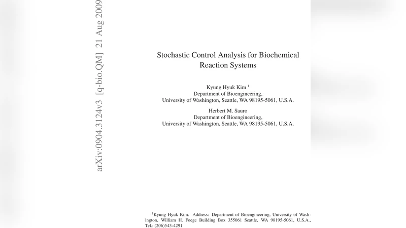 Stochastic Control Analysis for Biochemical Reaction Systems