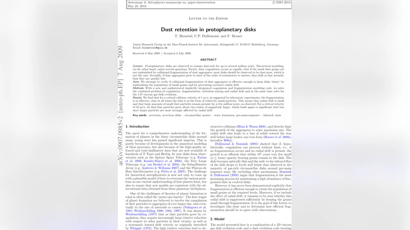 Dust retention in protoplanetary disks