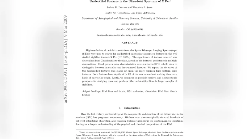 Unidentified Features in the Ultraviolet Spectrum of X Per