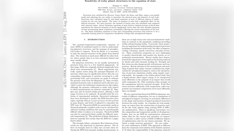 Sensitivity of rocky planet structures to the equation of state