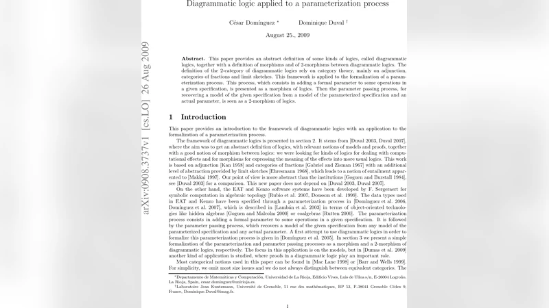 Diagrammatic logic applied to a parameterization process