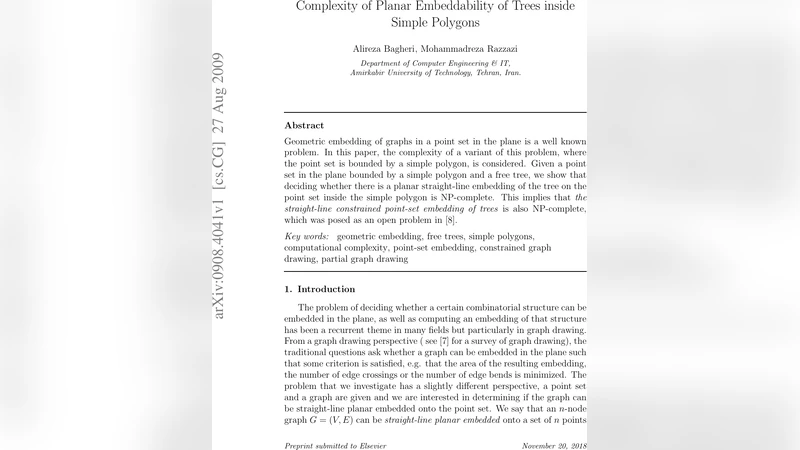 Complexity of Planar Embeddability of Trees inside Simple Polygons