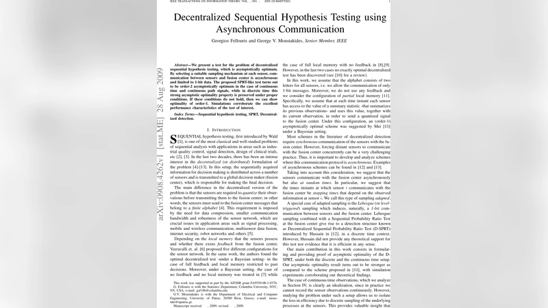 Decentralized Sequential Hypothesis Testing using Asynchronous   Communication