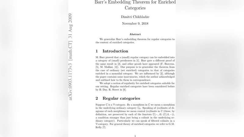 Barrs Embedding Theorem for Enriched Categories