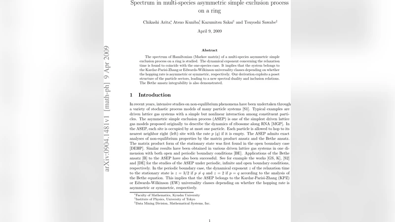 Spectrum in multi-species asymmetric simple exclusion process on a ring