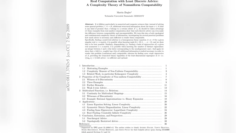 Real Computation with Least Discrete Advice: A Complexity Theory of   Nonuniform Computability