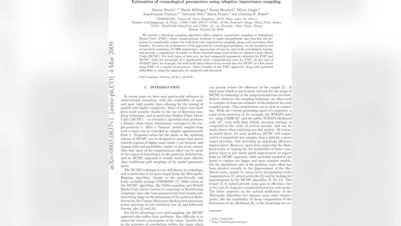 Estimation of cosmological parameters using adaptive importance sampling