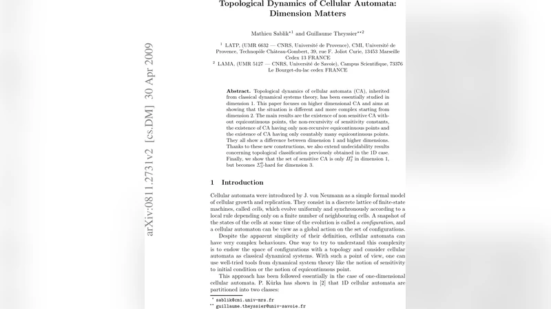 Topological Dynamics of Cellular Automata: Dimension Matters