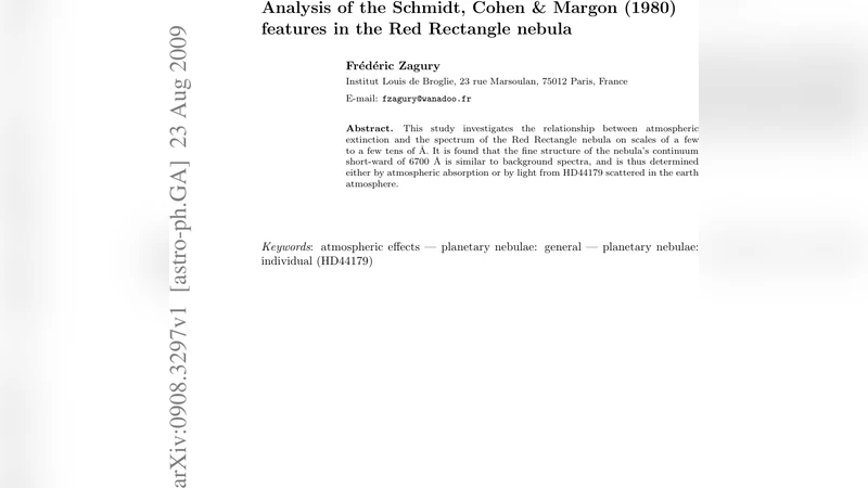 Analysis of the Schmidt, Cohen & Margon (1980) features in the Red   Rectangle nebula