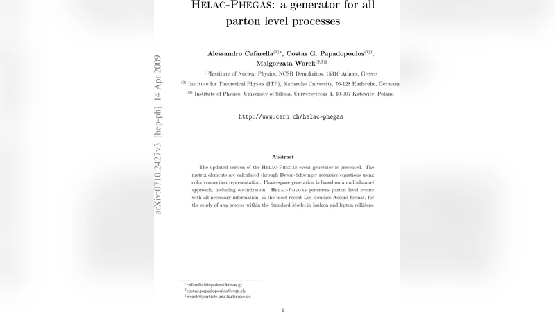 Helac-Phegas: a generator for all parton level processes
