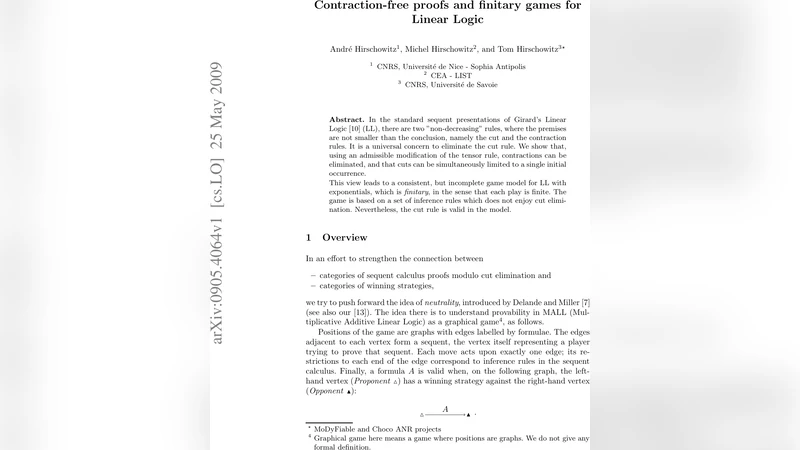 Contraction-free proofs and finitary games for Linear Logic