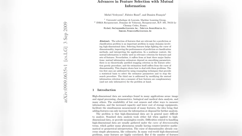 Advances in Feature Selection with Mutual Information