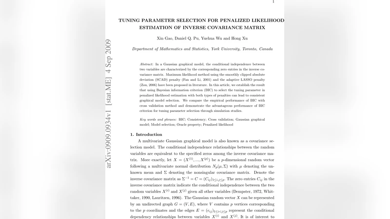 Tuning parameter selection for penalized likelihood estimation of   inverse covariance matrix