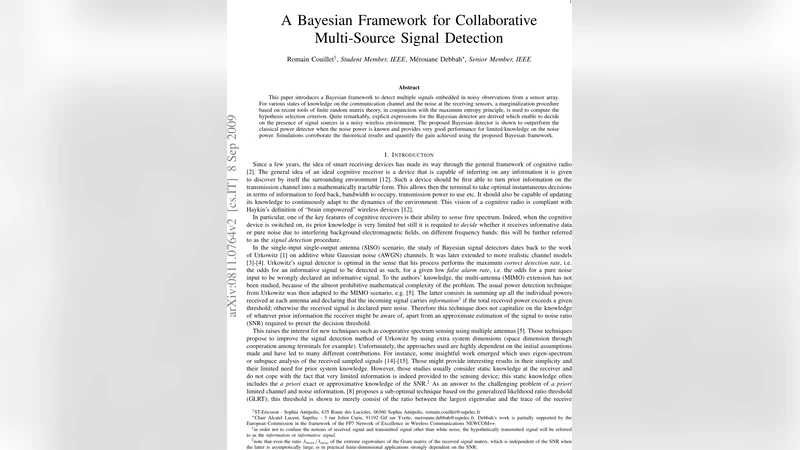 A Bayesian Framework for Collaborative Multi-Source Signal Detection