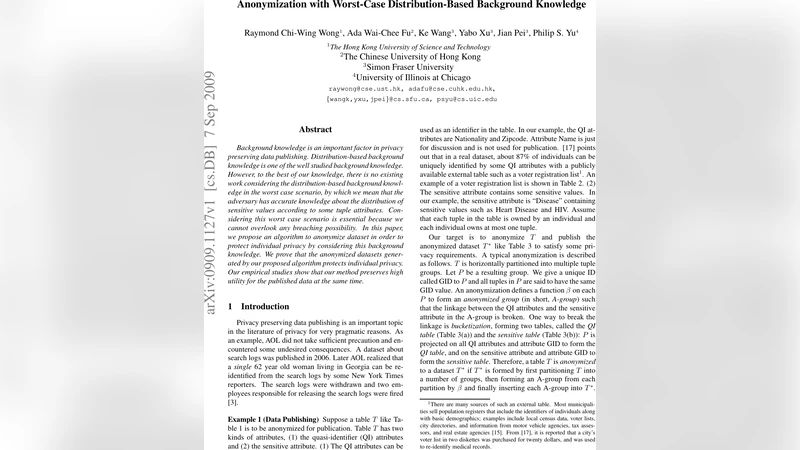 Anonymization with Worst-Case Distribution-Based Background Knowledge