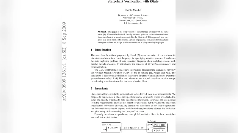 Statechart Verification with iState
