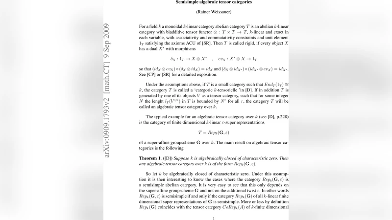Semisimple algebraic tensor categories