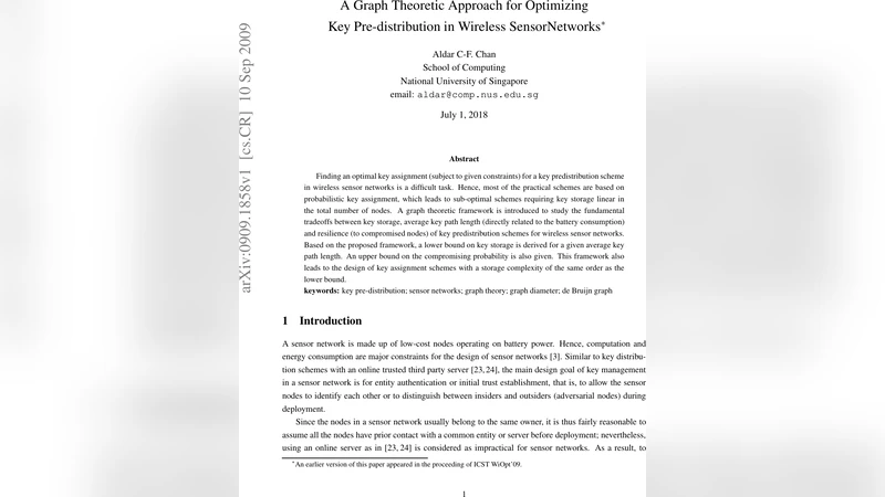 A Graph Theoretic Approach for Optimizing Key Pre-distribution in   Wireless SensorNetworks