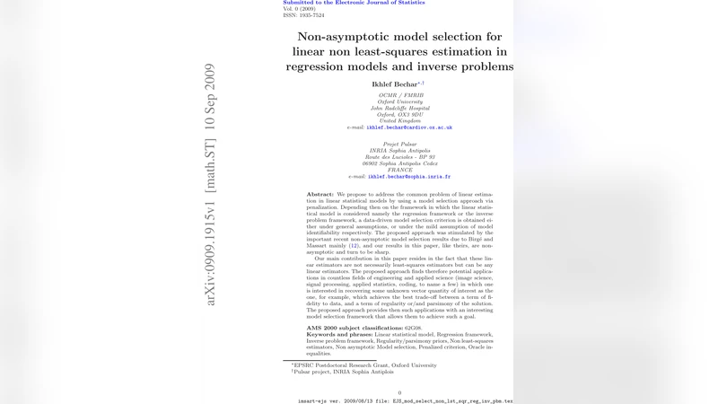 Non-asymptotic model selection for linear non least-squares estimation   in regression models and inverse problems