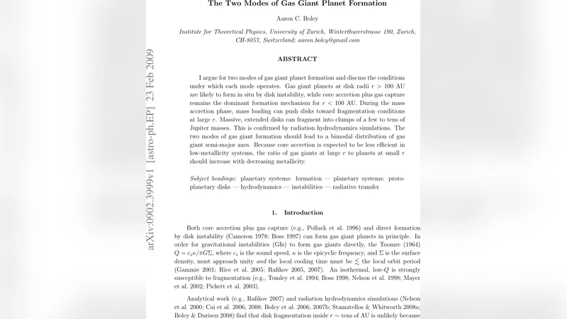 The Two Modes of Gas Giant Planet Formation