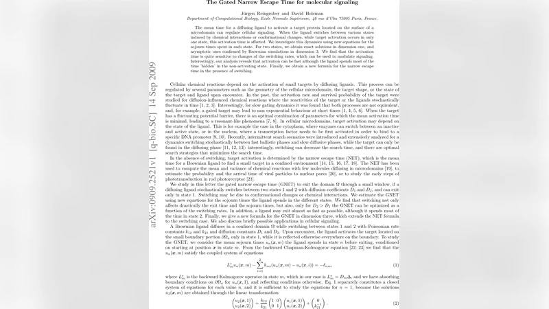 The Gated Narrow Escape Time for molecular signaling