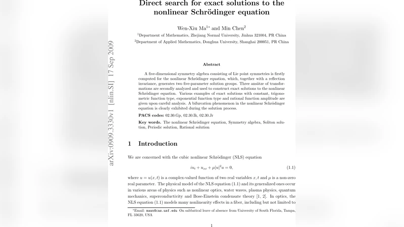 Direct search for exact solutions to the nonlinear Schroedinger equation