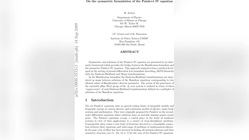 On the symmetric formulation of the Painleve IV equation