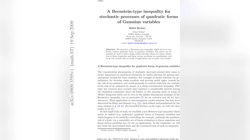 A Bernstein-type inequality for stochastic processes of quadratic forms   of Gaussian variables