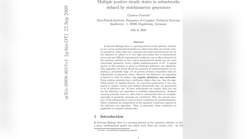 Multiple positive steady states in subnetworks defined by stoichiometric   generators
