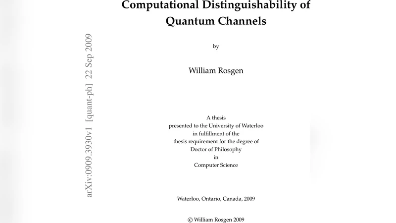 Computational Distinguishability of Quantum Channels