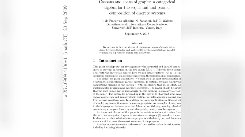 Cospans and spans of graphs: a categorical algebra for the sequential   and parallel composition of discrete systems