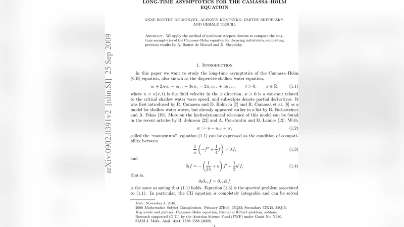 Long-Time Asymptotics for the Camassa-Holm Equation