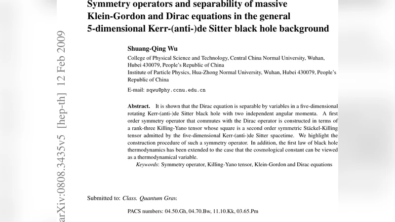 Symmetry operators and separability of massive Klein-Gordon and Dirac   equations in the general 5-dimensional Kerr-(anti-)de Sitter black hole   background