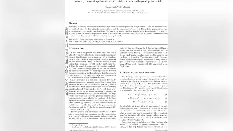 Infinitely many shape invariant potentials and new orthogonal   polynomials