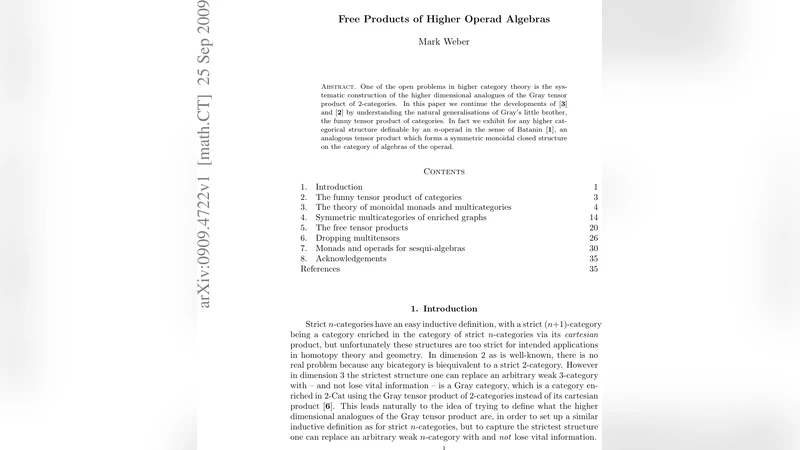 Free Products of Higher Operad Algebras