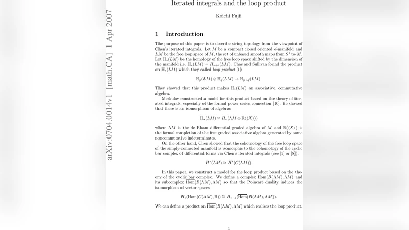 Iterated integral and the loop product