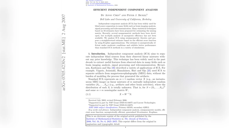 Efficient independent component analysis