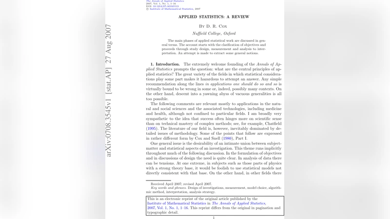 Applied statistics: A review