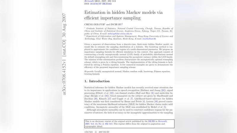 Estimation in hidden Markov models via efficient importance sampling