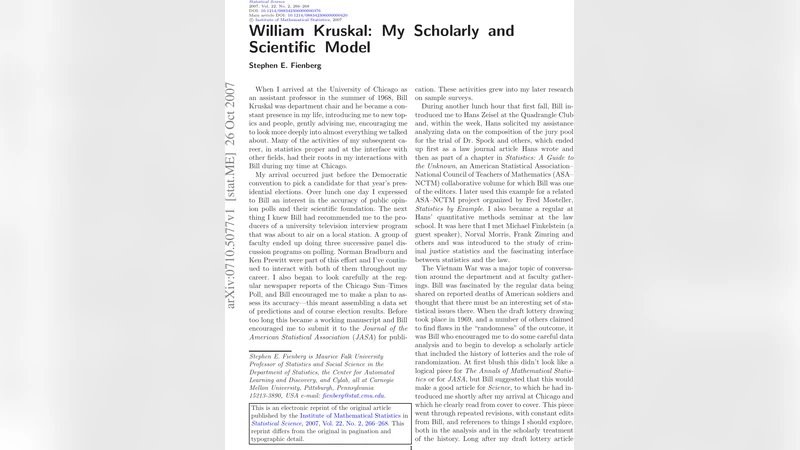 William Kruskal: My Scholarly and Scientific Model