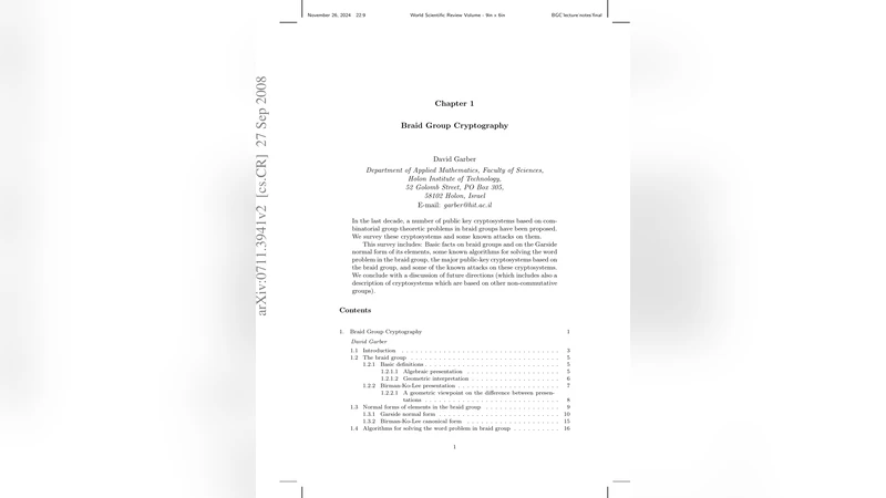 Braid Group Cryptography