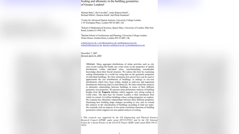 Scaling and allometry in the building geometries of Greater London