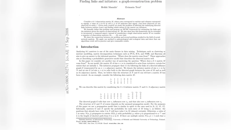 Finding links and initiators: a graph reconstruction problem