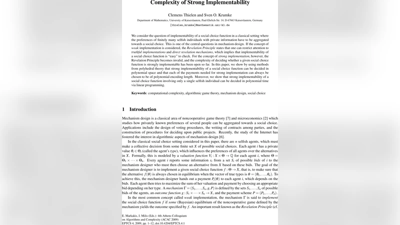 Complexity of Strong Implementability