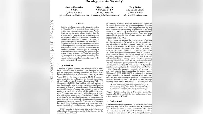 Breaking Generator Symmetry