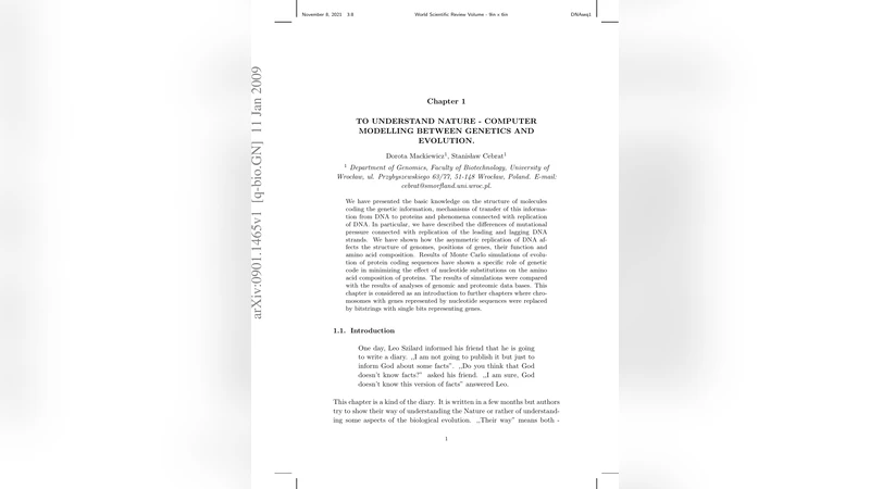 To Understand Nature - Computer Modelling between Genetics and Evolution