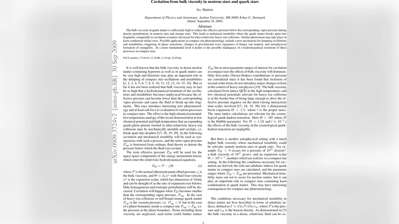 Cavitation from bulk viscosity in neutron stars and quark stars