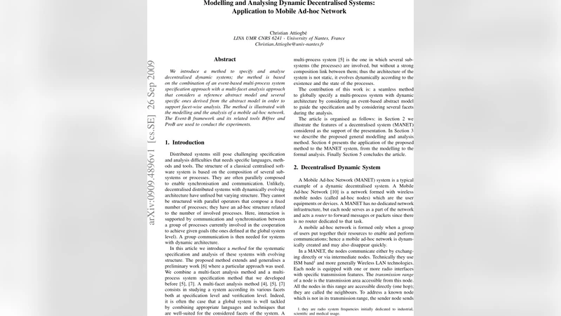 Modelling and Analysing Dynamic Decentralised Systems